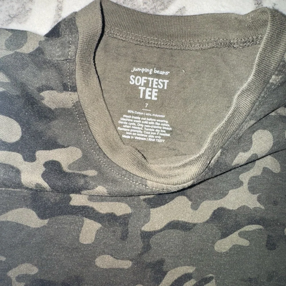 Camo Tee Shirt Youth Size 7 Jumping Beans Softest Tee
